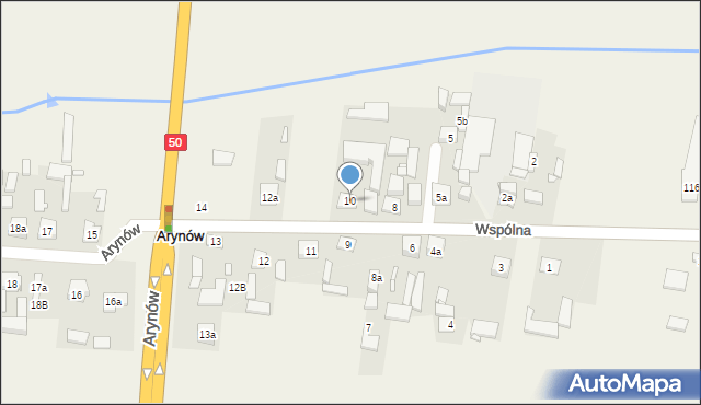 Arynów, Arynów, 10, mapa Arynów