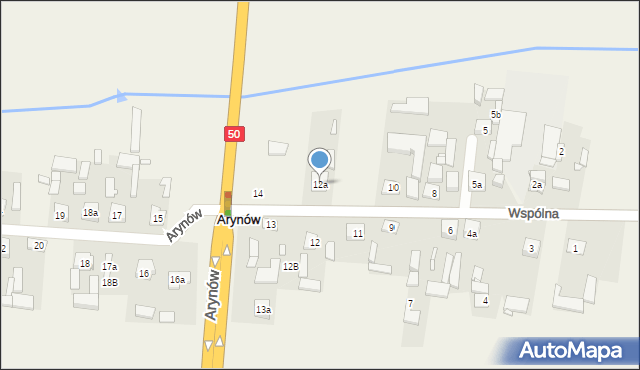 Arynów, Arynów, 12a, mapa Arynów