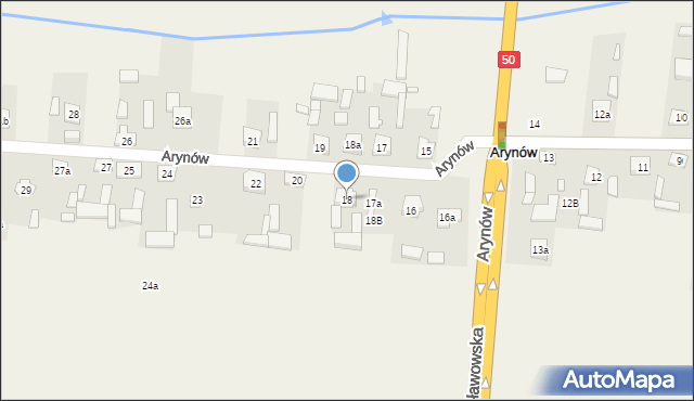 Arynów, Arynów, 18, mapa Arynów