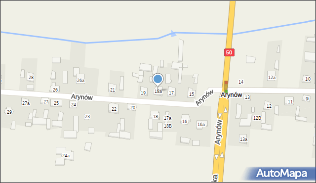 Arynów, Arynów, 18a, mapa Arynów