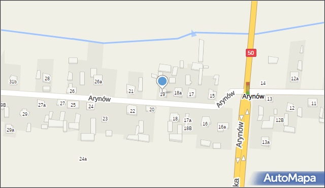 Arynów, Arynów, 19, mapa Arynów