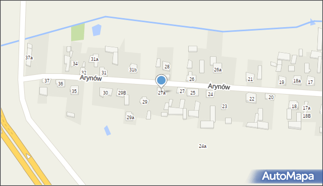 Arynów, Arynów, 27a, mapa Arynów