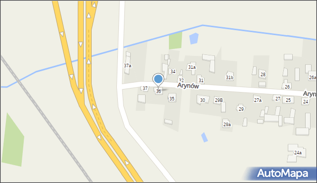 Arynów, Arynów, 36, mapa Arynów