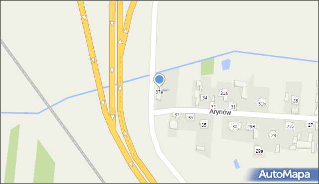 Arynów, Arynów, 37a, mapa Arynów