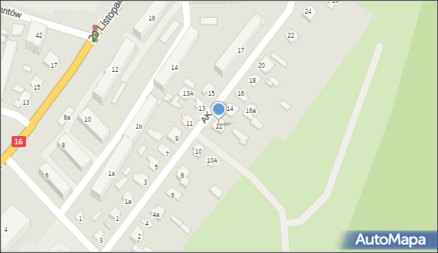 Augustów, Armii Krajowej, 12, mapa Augustów