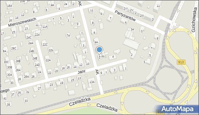 Będzin, Armii Krajowej, 2, mapa Będzin