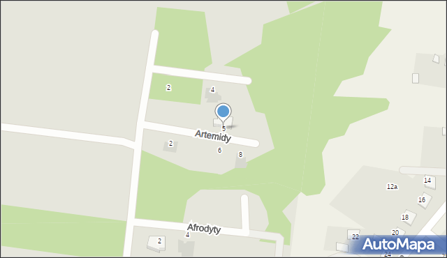 Białystok, Artemidy, 5, mapa Białegostoku