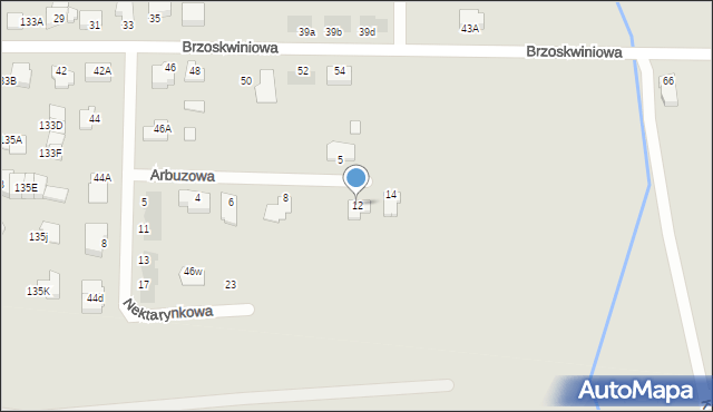 Białystok, Arbuzowa, 12, mapa Białegostoku