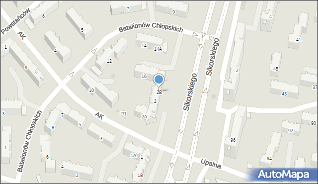 Białystok, Armii Krajowej, 2B, mapa Białegostoku