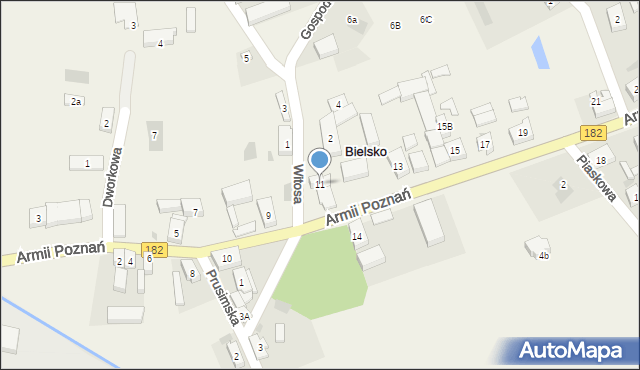 Bielsko, Armii Poznań, 11, mapa Bielsko