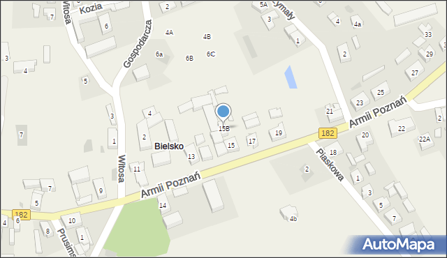 Bielsko, Armii Poznań, 15B, mapa Bielsko