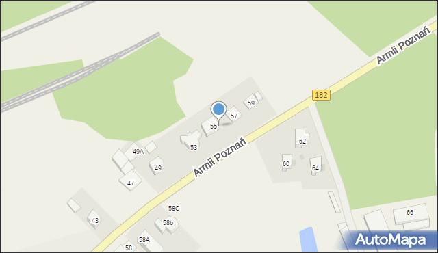 Bielsko, Armii Poznań, 55A, mapa Bielsko