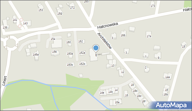 Bielsko-Biała, Architektów, 6, mapa Bielsko-Białej