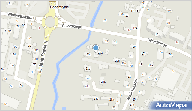 Biłgoraj, Armii Kraków, 20b, mapa Biłgoraj