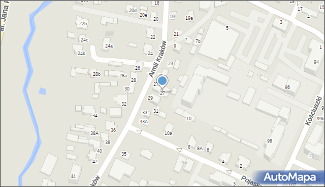 Biłgoraj, Armii Kraków, 27, mapa Biłgoraj