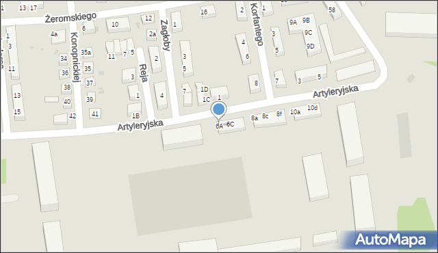 Bolesławiec, Artyleryjska, 6A, mapa Bolesławca