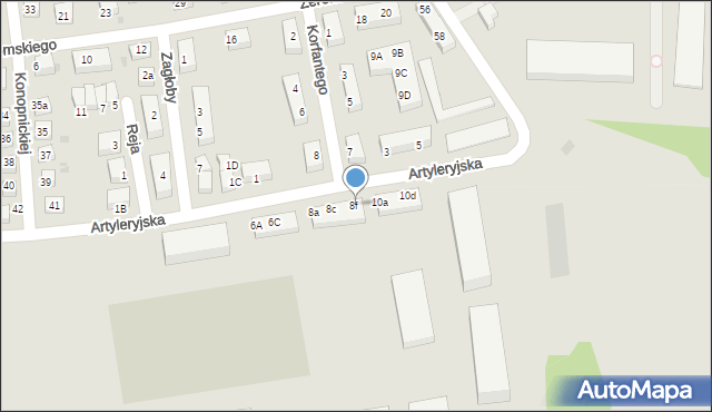 Bolesławiec, Artyleryjska, 8f, mapa Bolesławca