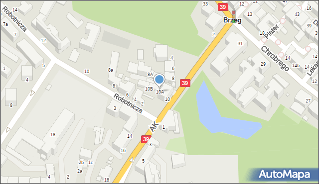 Brzeg, Armii Krajowej, 10A, mapa Brzeg