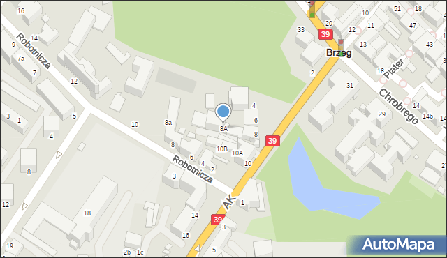 Brzeg, Armii Krajowej, 8A, mapa Brzeg