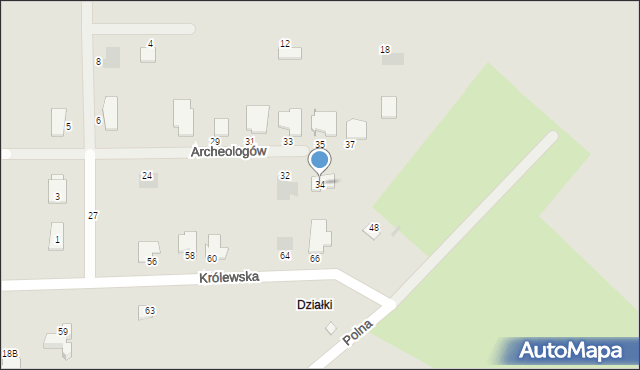 Brześć Kujawski, Archeologów, 34, mapa Brześć Kujawski