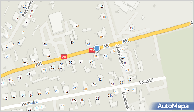 Chociwel, Armii Krajowej, 61, mapa Chociwel