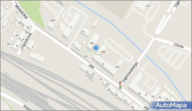 Chorzów, Armii Krajowej, 13A, mapa Chorzów