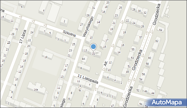 Czeladź, Armii Krajowej, 11, mapa Czeladź