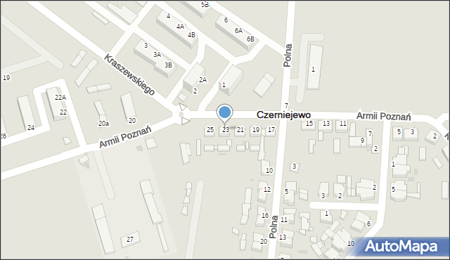 Czerniejewo, Armii Poznań, 23, mapa Czerniejewo