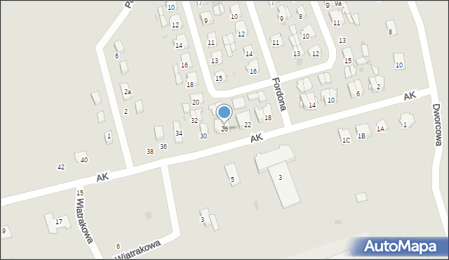 Dąbrowa Białostocka, Armii Krajowej, 26, mapa Dąbrowa Białostocka