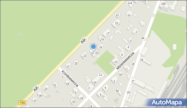 Dąbrowa Górnicza, Armii Krajowej, 21a, mapa Dąbrowa Górnicza