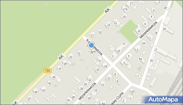 Dąbrowa Górnicza, Armii Krajowej, 29, mapa Dąbrowa Górnicza