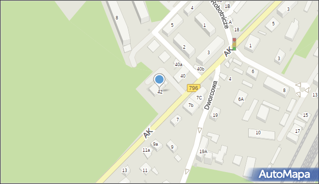 Dąbrowa Górnicza, Armii Krajowej, 42, mapa Dąbrowa Górnicza