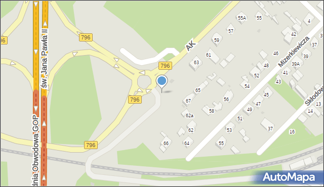 Dąbrowa Górnicza, Armii Krajowej, 69, mapa Dąbrowa Górnicza