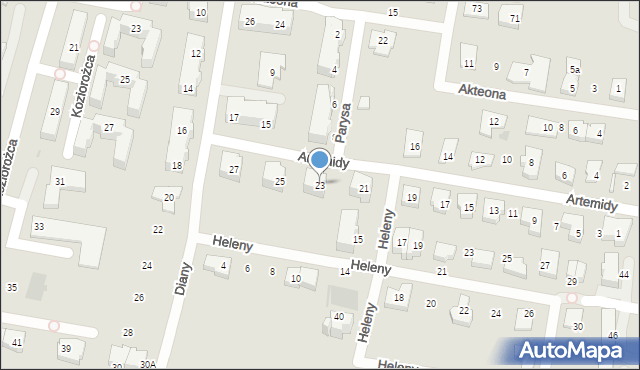 Gdańsk, Artemidy, 23, mapa Gdańska