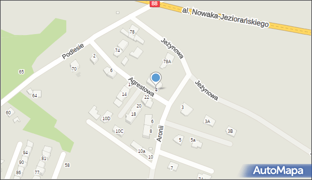 Gliwice, Aronii, 4, mapa Gliwic