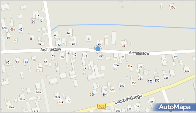 Gliwice, Architektów, 39, mapa Gliwic