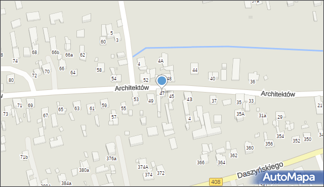 Gliwice, Architektów, 47, mapa Gliwic