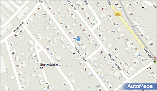 Gniezno, Armii Poznań, 25, mapa Gniezna