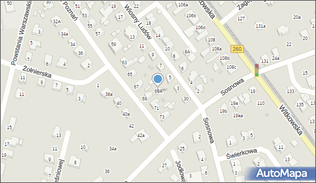 Gniezno, Armii Poznań, 69A, mapa Gniezna