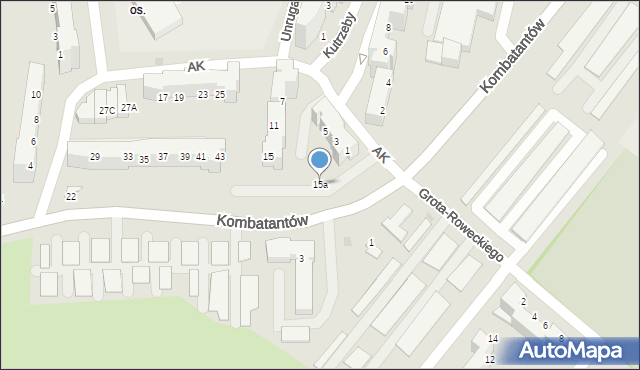Gorzów Wielkopolski, Armii Krajowej, 15a, mapa Gorzów Wielkopolski