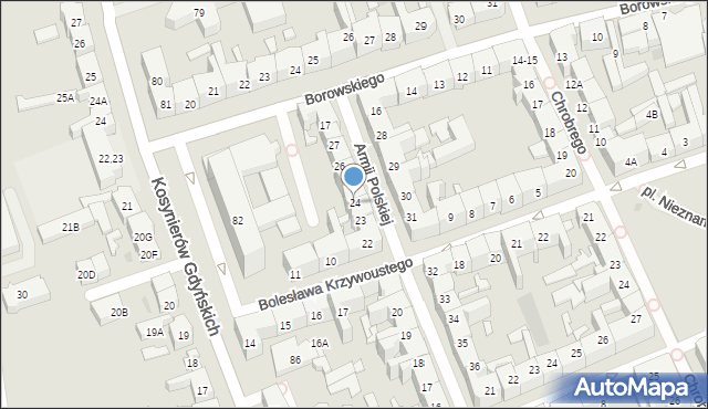 Gorzów Wielkopolski, Armii Polskiej, 24, mapa Gorzów Wielkopolski