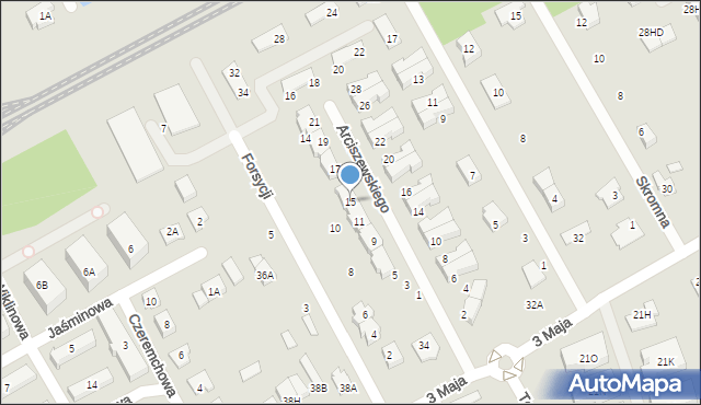 Grodzisk Mazowiecki, Arciszewskiego Krzysztofa, adm., 15, mapa Grodzisk Mazowiecki