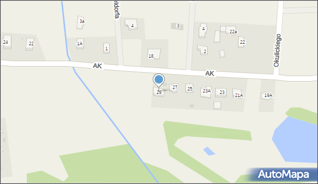 Jaktorów-Kolonia, Armii Krajowej, 29, mapa Jaktorów-Kolonia