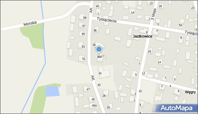 Jastkowice, Armii Krajowej, 36A, mapa Jastkowice