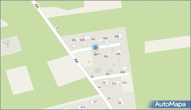 Jastkowice, Armii Krajowej, 98H, mapa Jastkowice