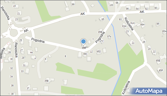 Jastrzębie-Zdrój, Armii Krajowej, 99B, mapa Jastrzębie-Zdrój