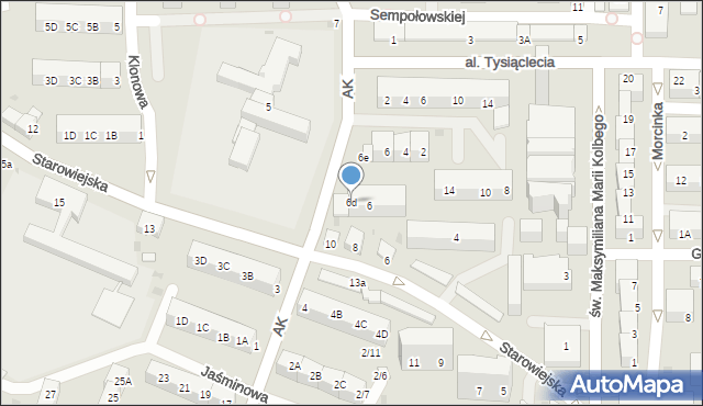 Jaworzno, Armii Krajowej, 6d, mapa Jaworzno