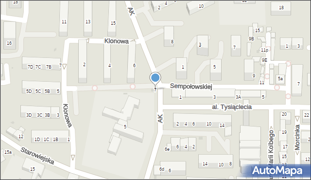 Jaworzno, Armii Krajowej, 7, mapa Jaworzno