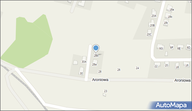 Jeżów Sudecki, Aroniowa, 28b, mapa Jeżów Sudecki