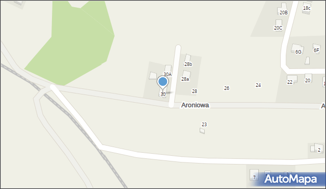 Jeżów Sudecki, Aroniowa, 30, mapa Jeżów Sudecki